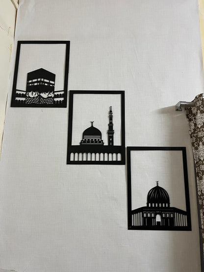 Masjid An-Nabawi Masjid Al-Haram Masjid Al-Aksa Metal Wall Decor