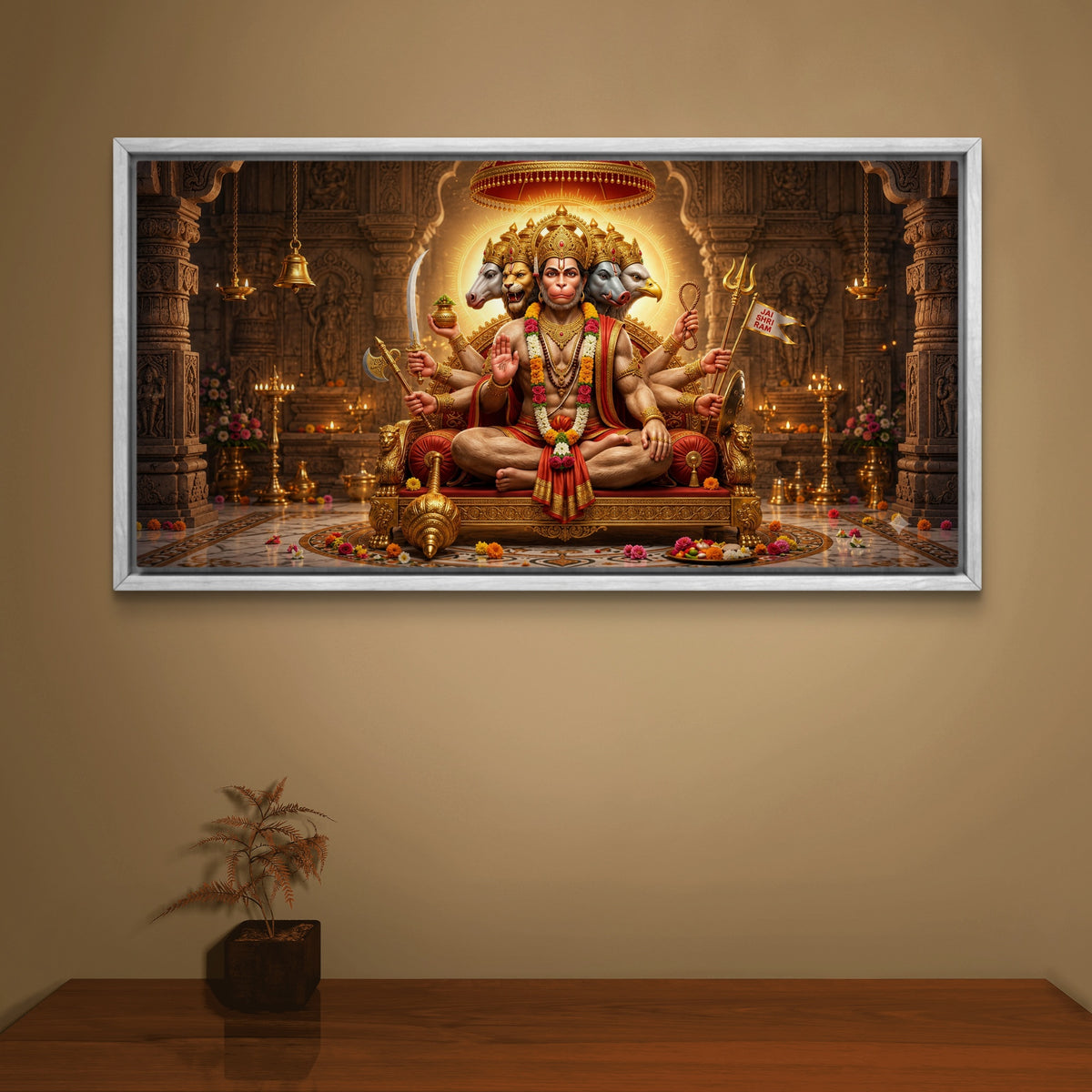 Panchmukhi Hanuman Ji Premium Canvas Painting - Buy Online | Decor By Neon