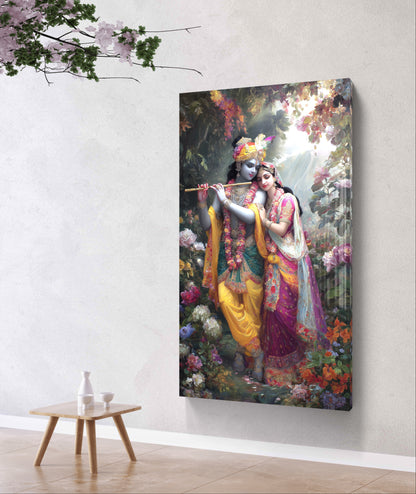 Radha Krishna Premium Acrylic Wall Art for Home & Temple Decor