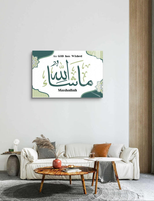Mashallah Premium Acrylic Islamic Wall Art , Islamic Painting