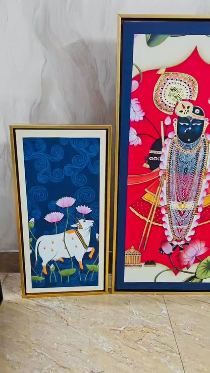 Traditional Pichwai Shrinath ji Set of 3 Premium Canvas Painting