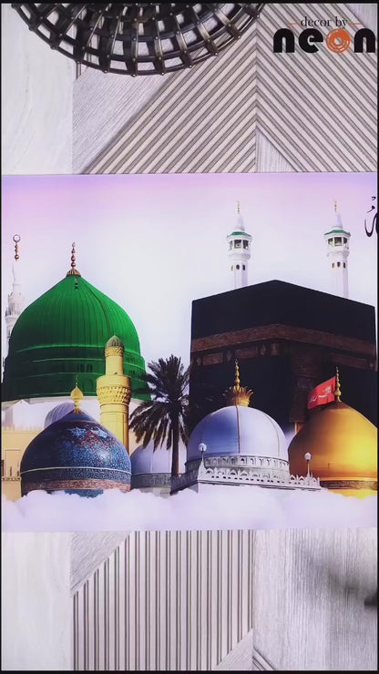 Multiple Masjid Premium Acrylic Islamic Wall Art , Islamic Painting