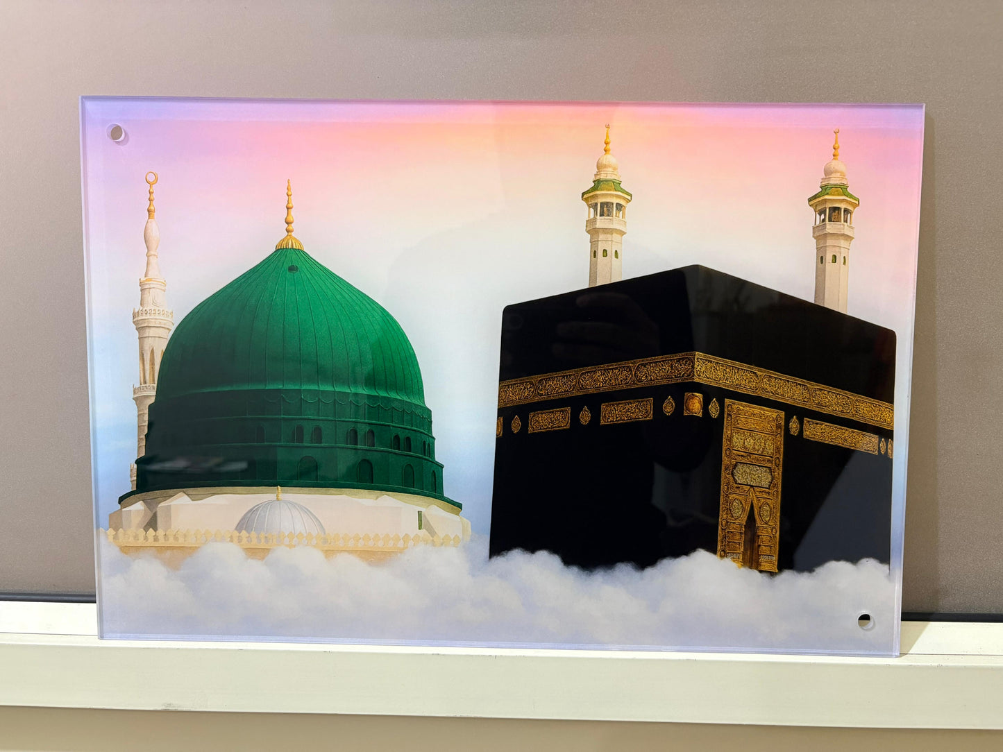 Mecca and Medina Premium Acrylic Islamic Wall Art , Islamic Painting - Buy Online | Decor By Neon