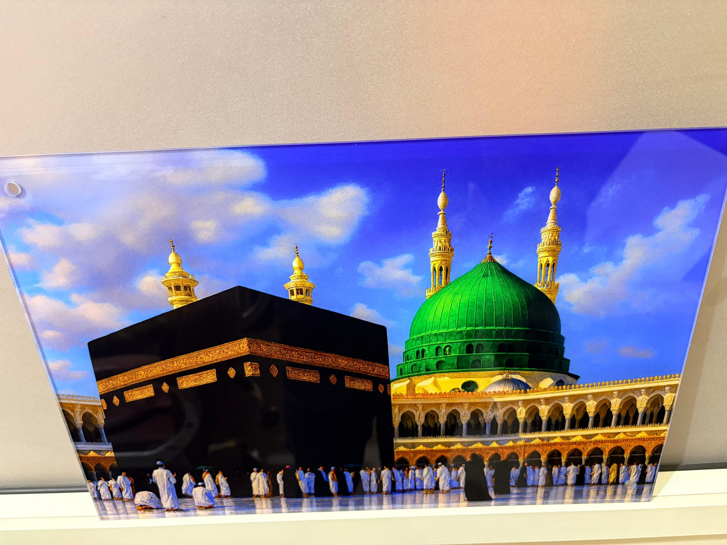 Mecca and Medina Premium Acrylic Islamic Wall Art , Islamic Painting - Buy Online | Decor By Neon
