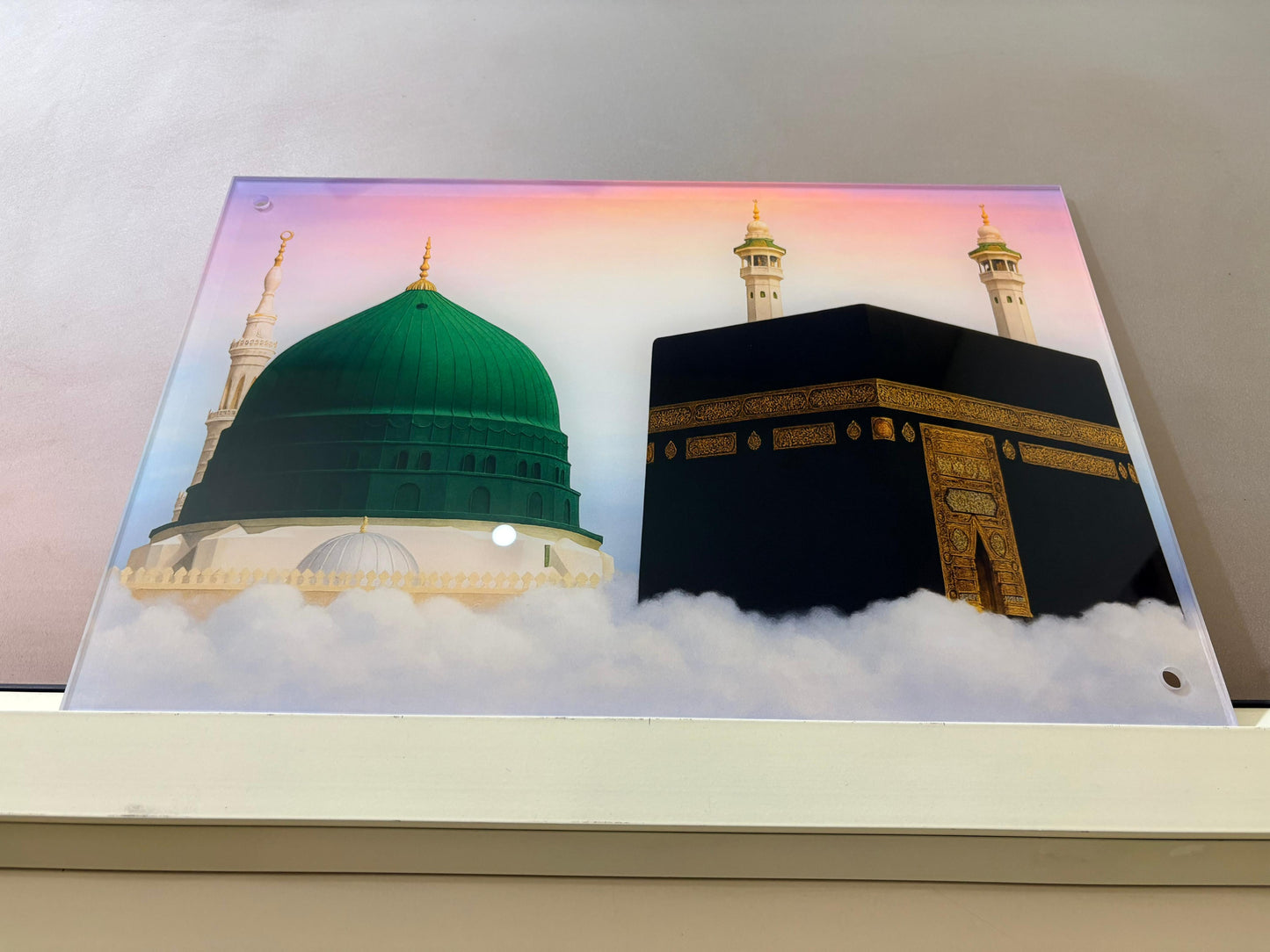 Mecca and Medina Premium Acrylic Islamic Wall Art , Islamic Painting - Buy Online | Decor By Neon