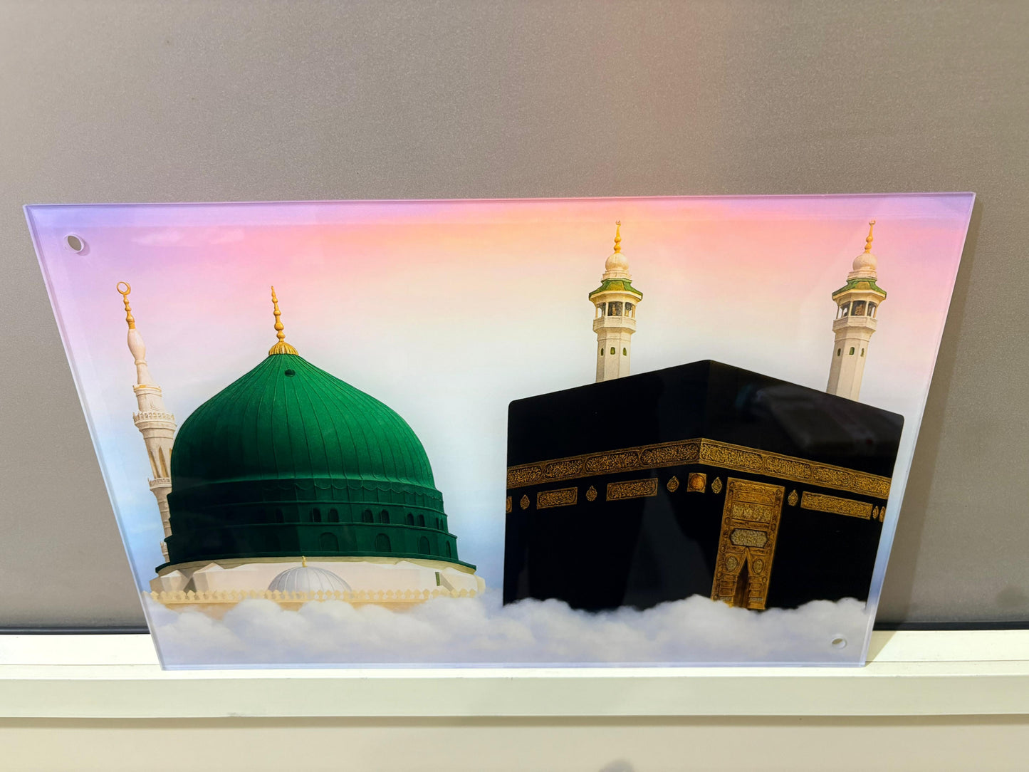 Mecca and Medina Premium Acrylic Islamic Wall Art , Islamic Painting - Buy Online | Decor By Neon