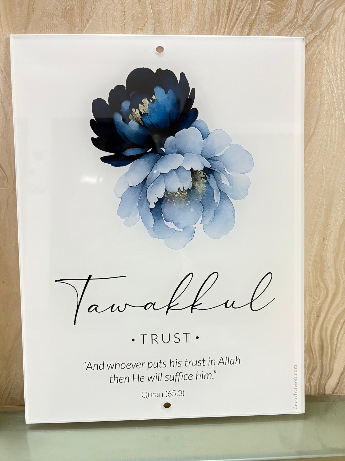 Sabr Shukr Tawakkul Premium Acrylic Islamic Wall Art , Islamic Painting - Buy Online | Decor By Neon