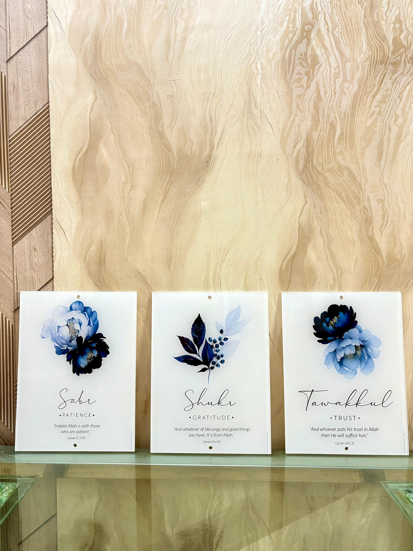 Sabr Shukr Tawakkul Premium Acrylic Islamic Wall Art , Islamic Painting - Buy Online | Decor By Neon